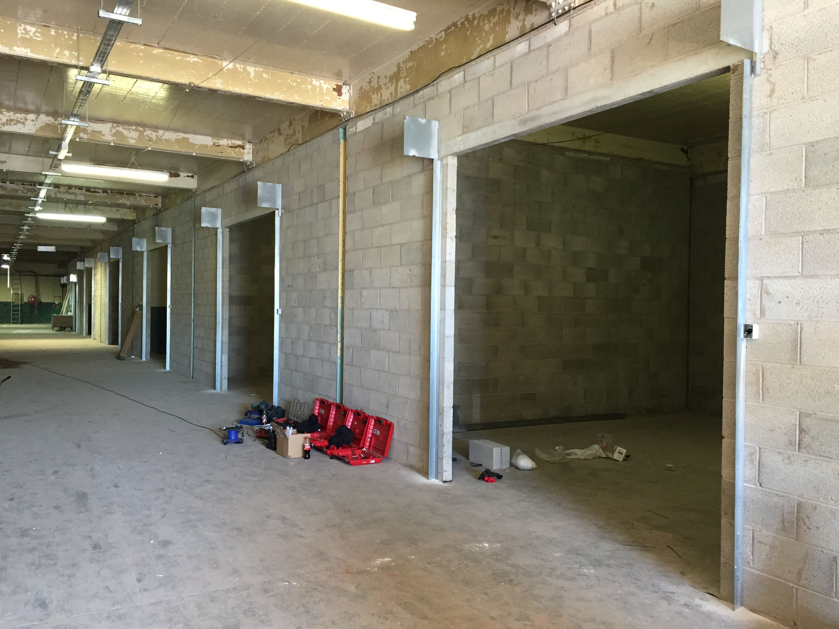 roller shutters Installation of steel electrically operated roller shutters at a self storage complex in Warrington.